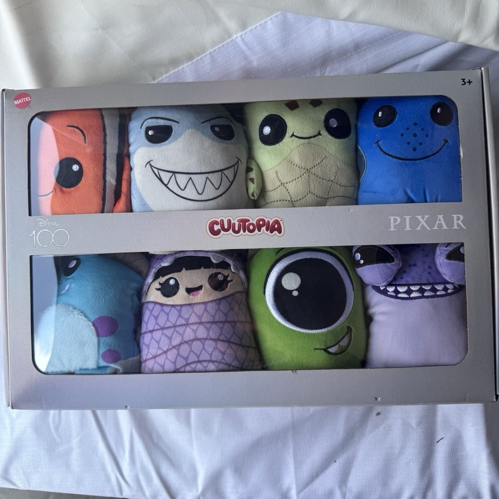 Cuutopia Disney Pixar 100 Years Lot of 8 Small Plush Monsters Inc Finding Nemo